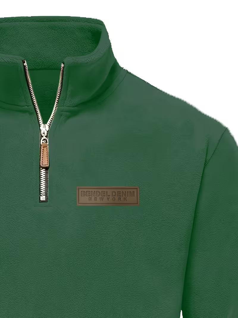 Trui met staande kraag en half-rits