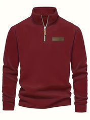 Trui met staande kraag en half-rits