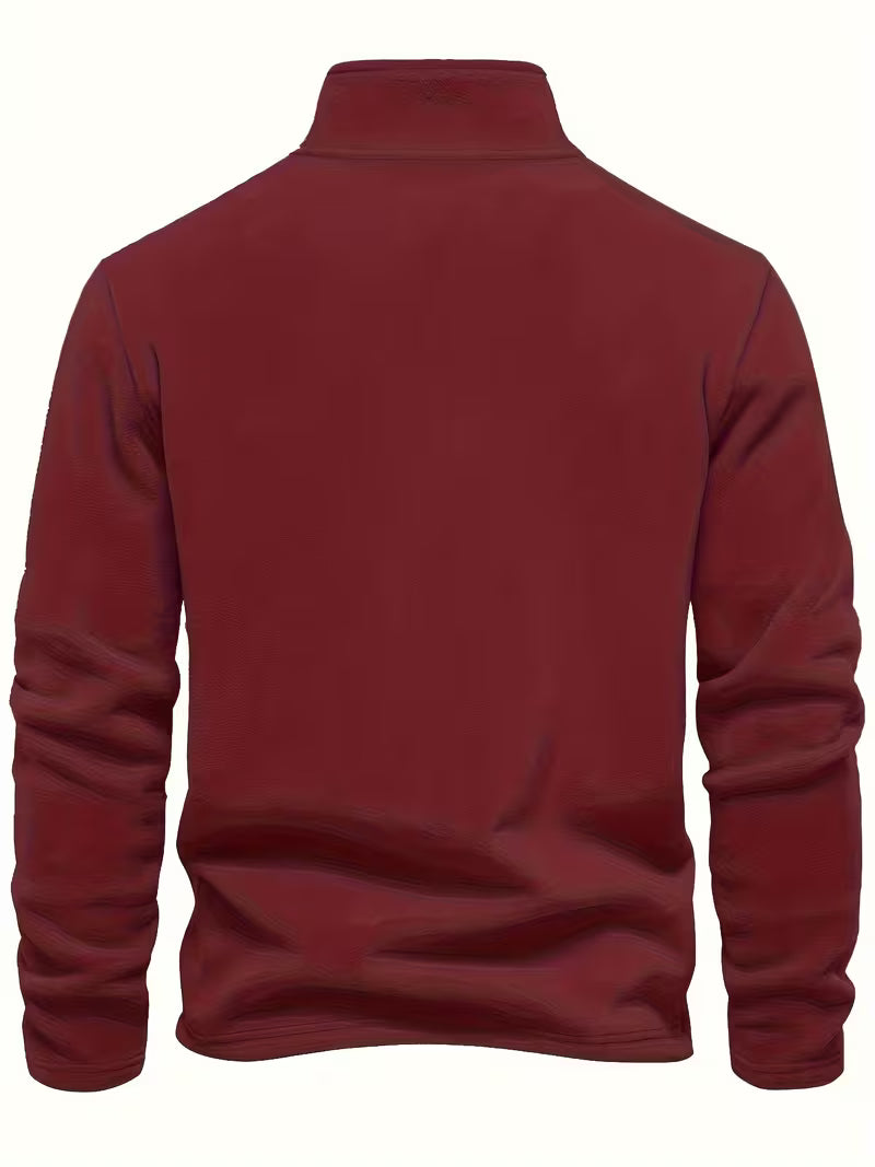 Trui met staande kraag en half-rits