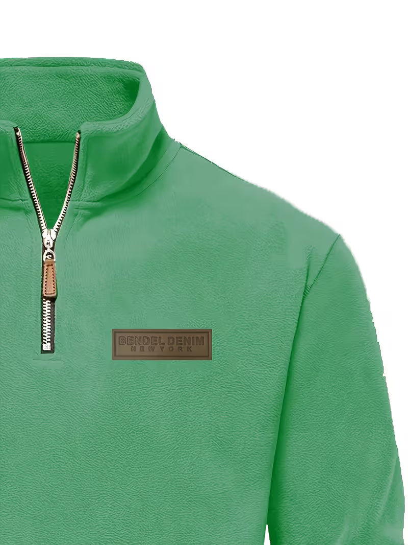 Trui met staande kraag en half-rits