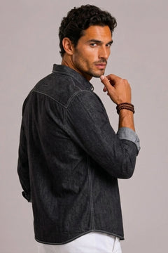 Casual denim overhemd met lange mouwen