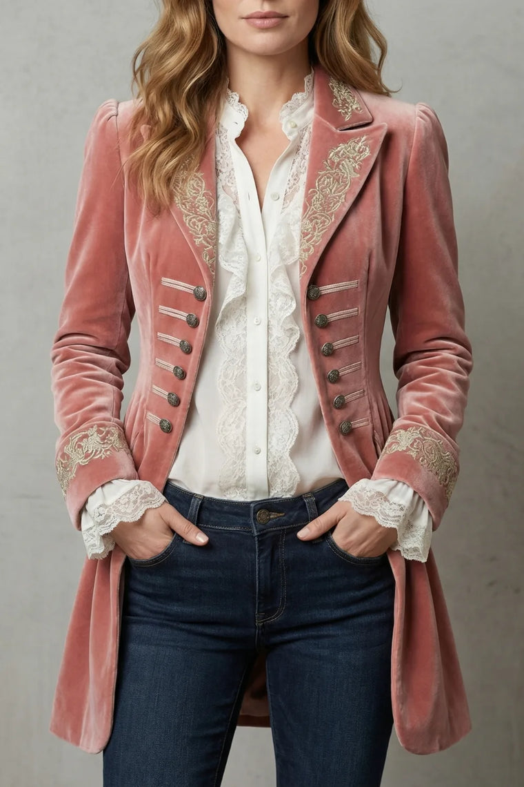 Vintage jas met geborduurde details