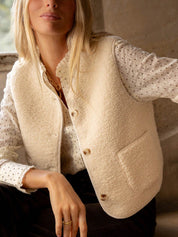 Vest met luipaardprint en twee zakken