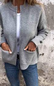 Vest met ronde hals en ritssluiting