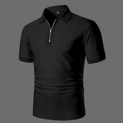 Max | Wit poloshirt met korte mouwen en rits