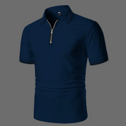 Max | Wit poloshirt met korte mouwen en rits