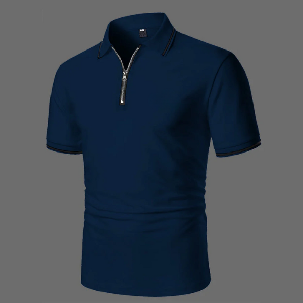 Max | Wit poloshirt met korte mouwen en rits