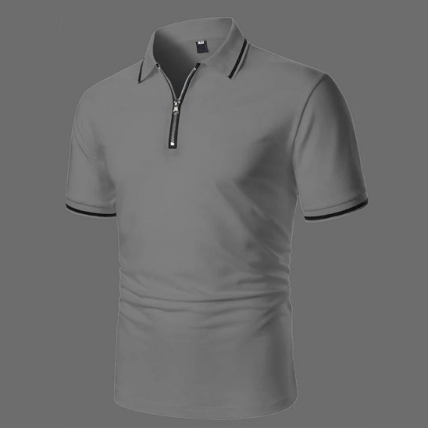 Max | Wit poloshirt met korte mouwen en rits