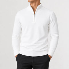 Zip-up trui met mock neckline