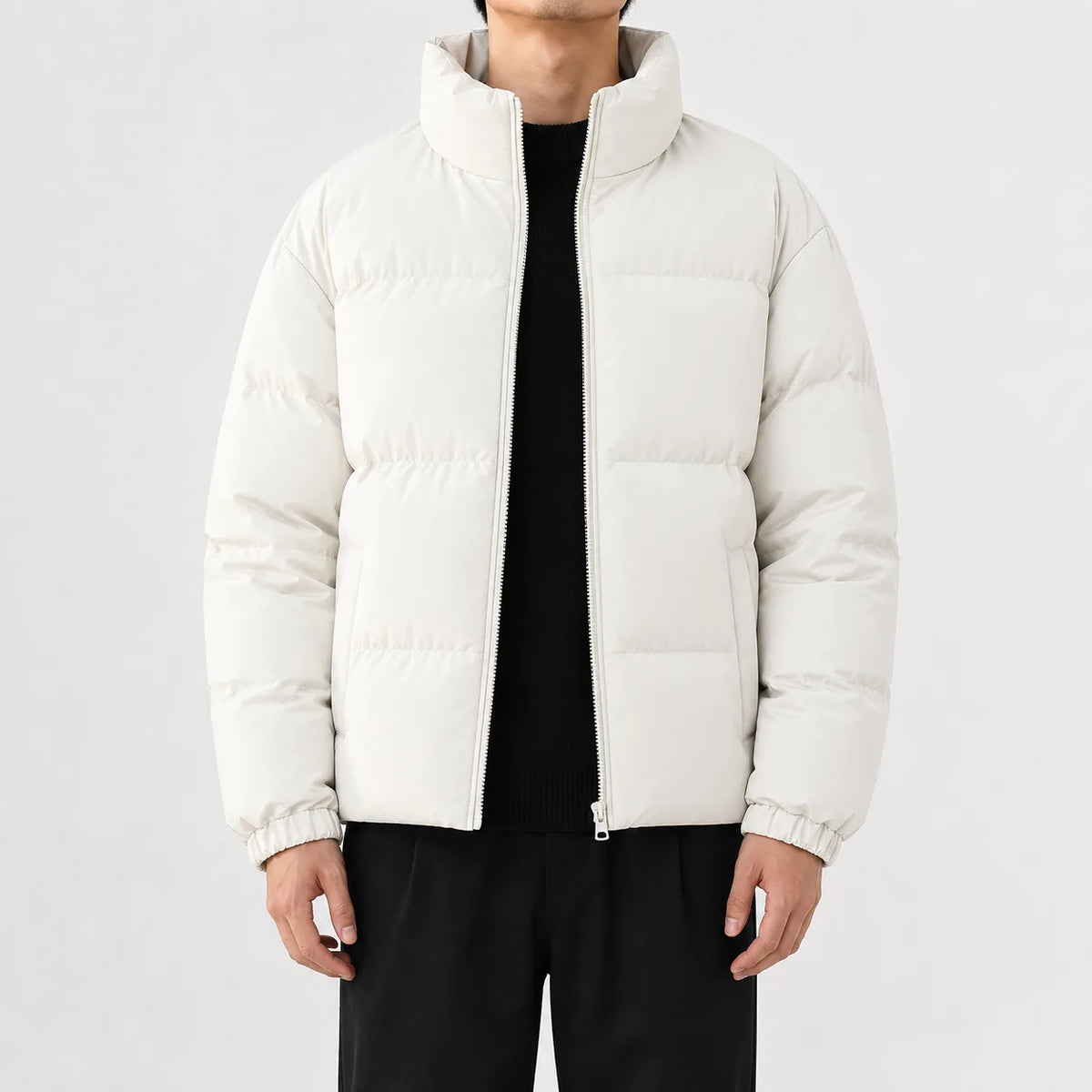 Puffer jacket met hoge kraag