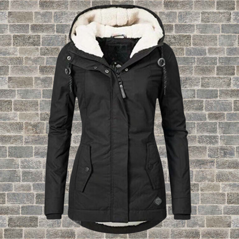 Winterjas met capuchon en fleece voering