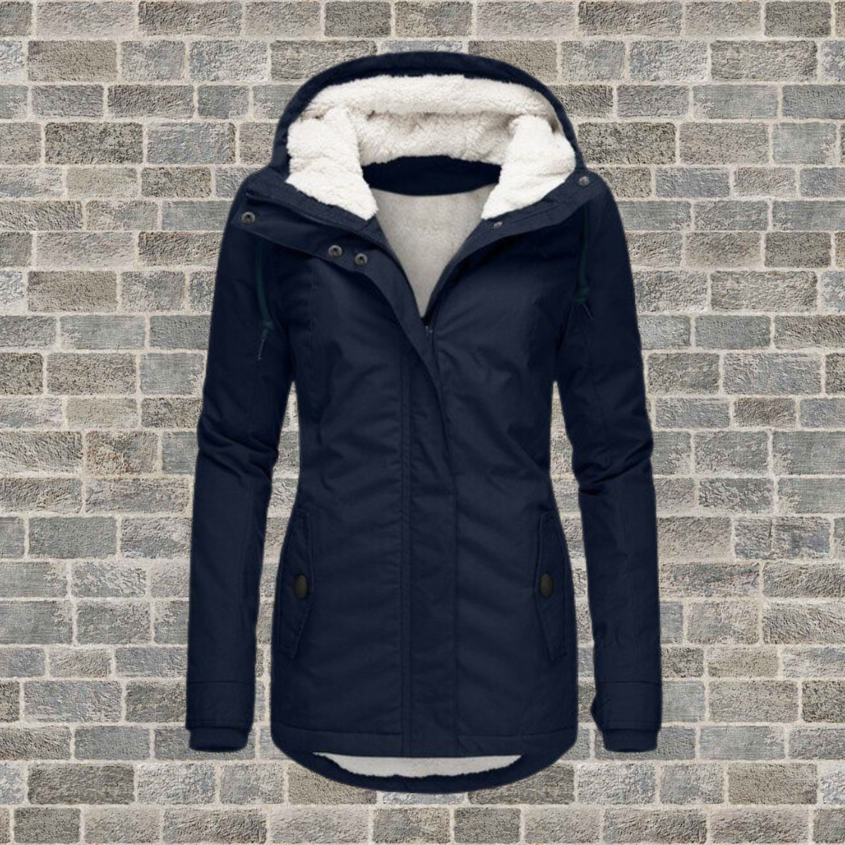 Winterjas met capuchon en fleece voering