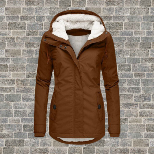 Winterjas met capuchon en fleece voering