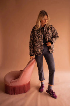 Leopard print bomberjack