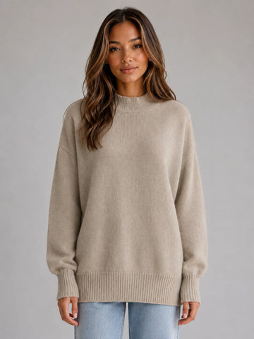 Oversized trui met mock neck