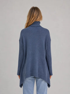 Oversized sweater met turtle neckline