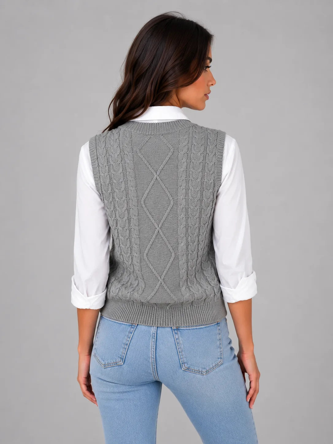 Sweater vest met V-hals
