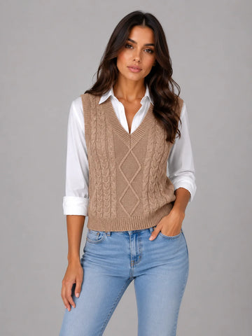 Sweater vest met V-hals