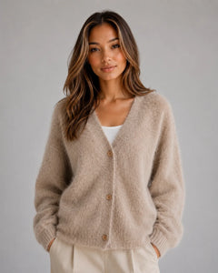 Cardigan met knopen en V-hals