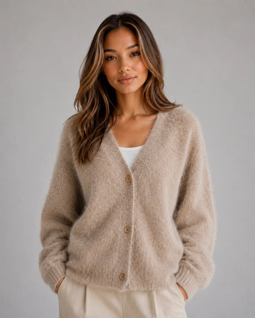 Cardigan met knopen en V-hals