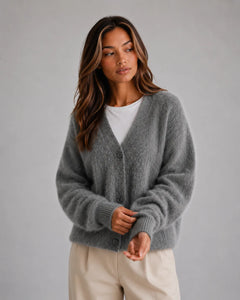 Cardigan met knopen en V-hals
