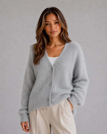 Cardigan met knopen en V-hals