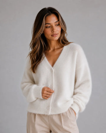 Cardigan met knopen en V-hals