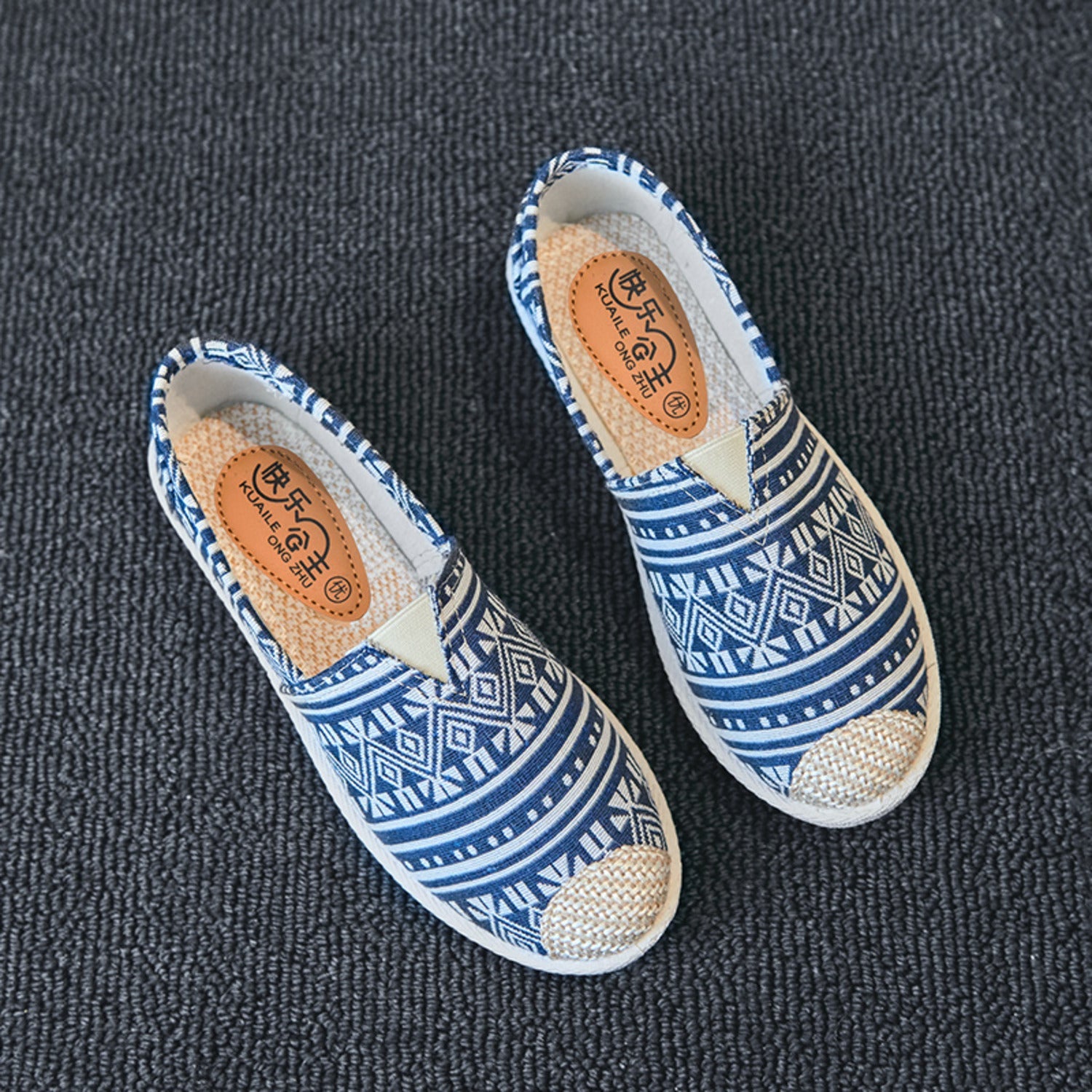 Nova | Bohemian canvas espadrilles met vintage print