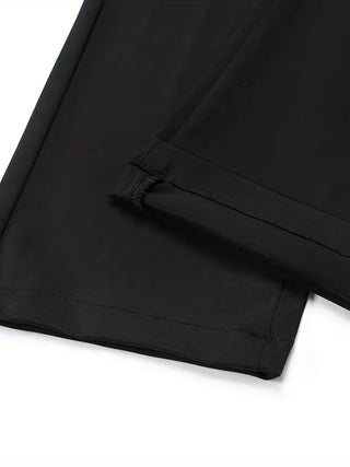 Zwarte zakelijke broek met rechte pijpen