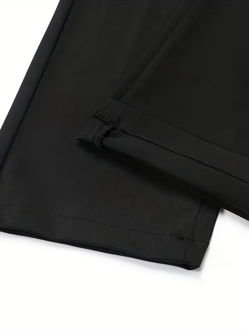 Zwarte zakelijke broek met rechte pijpen