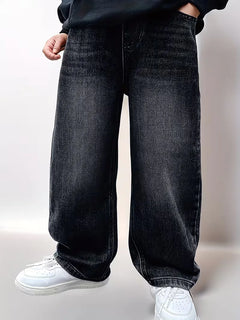 Loose fit jeans met wide leg