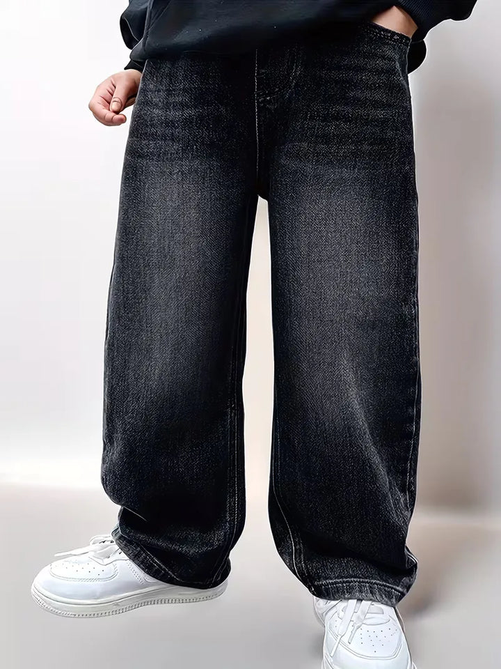 Loose fit jeans met wide leg