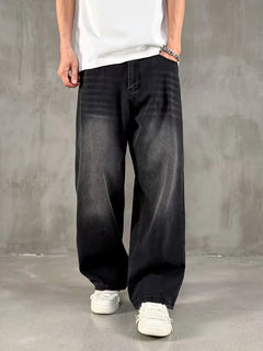 Loose fit jeans met wide leg