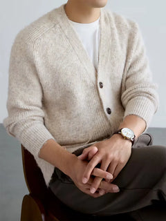 Cardigan met V-neck en voorzakken