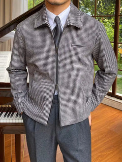 Bomberjack met houndstooth patroon