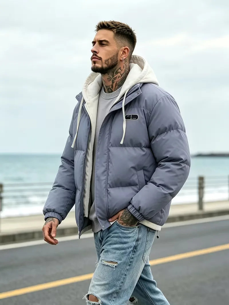 Oversized puffer jacket met capuchon
