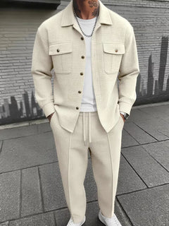 Lounge set met button-up cardigan