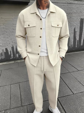 Lounge set met button-up cardigan