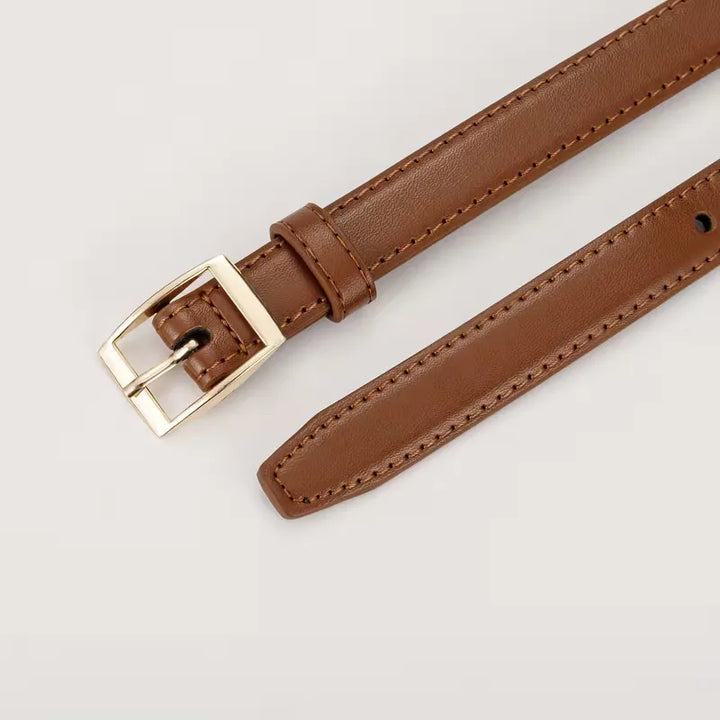 Slim casual riem met vierkante gesp