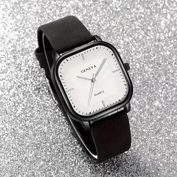 Analoge horloge met vierkante wijzerplaat