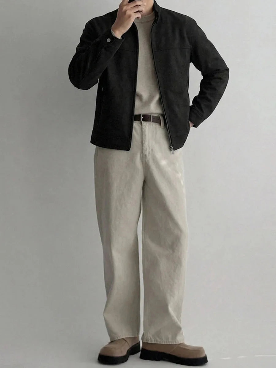 Bomberjack van bruin suede