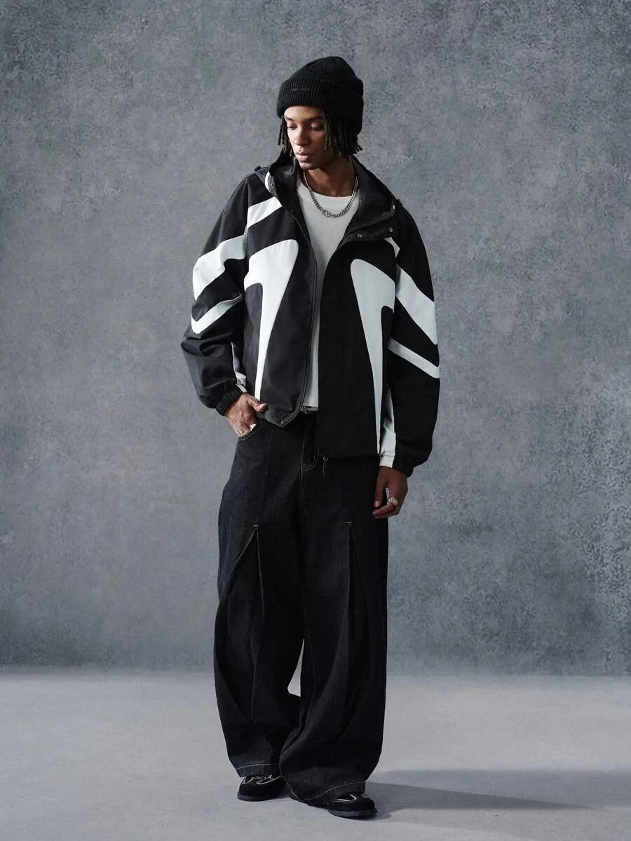 Oversized parka met plaid patroon