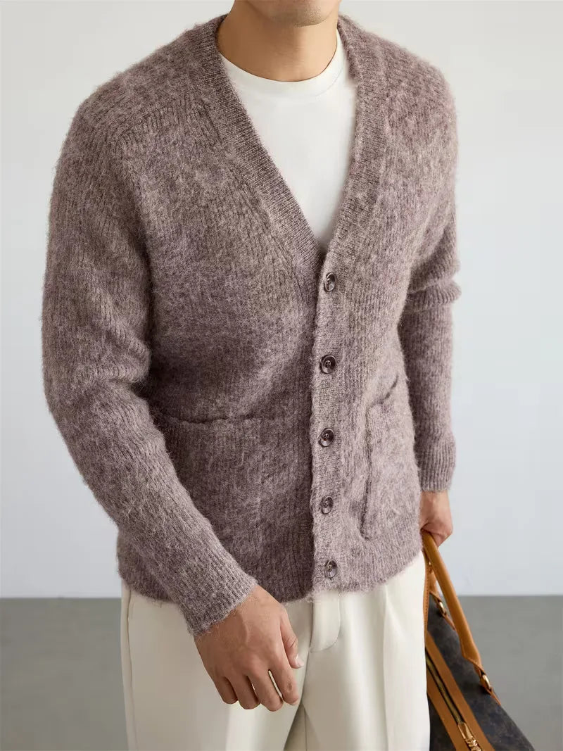 Cardigan met V-neck en voorzakken