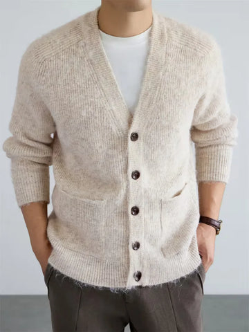 Cardigan met V-neck en voorzakken