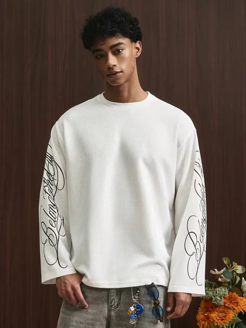 Oversized longsleeve met alfabetische print
