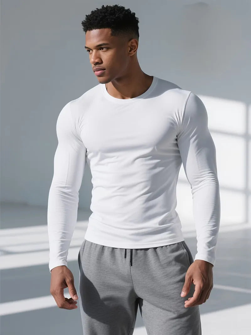 Longsleeve slim fit met crew neckline