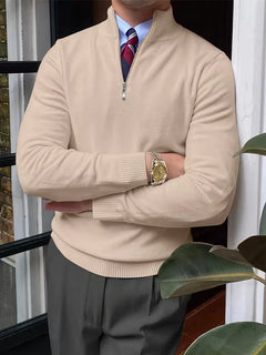 Trui met kraag en half-zip