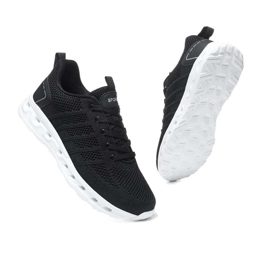 Ademende comfortabele hardloopschoenen in de kleur Zwart voor dames in stijl geschikt voor alle seizoenen.