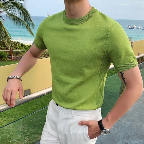 Adriaan | Slim Fit Overhemden voor de zomer in de kleur Lichtgroen voor heren in Formal stijl ideaal voor de lente.