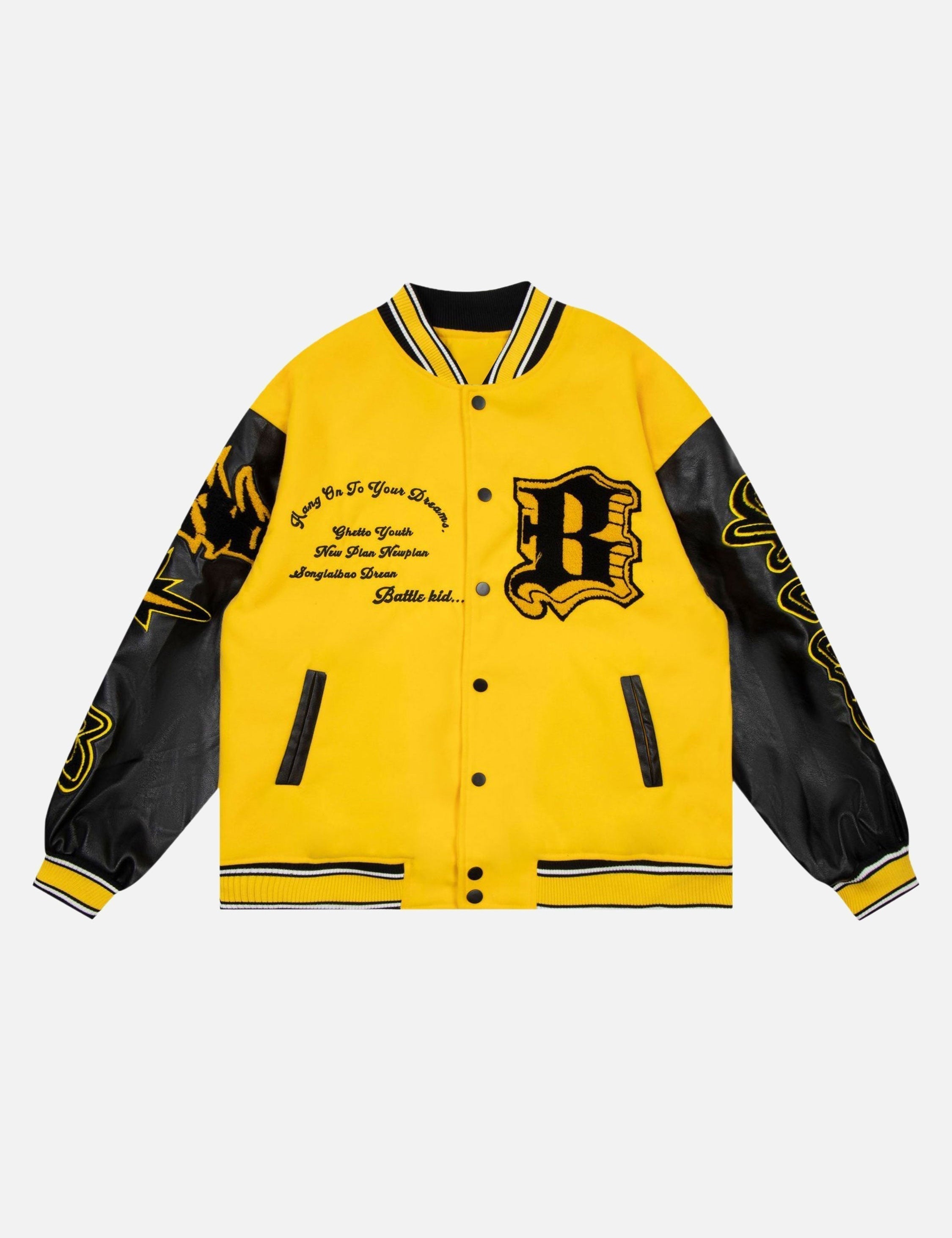 Adrien | Basic Baseball Jack in de kleur Geel voor heren in Casual stijl geschikt voor alle seizoenen.